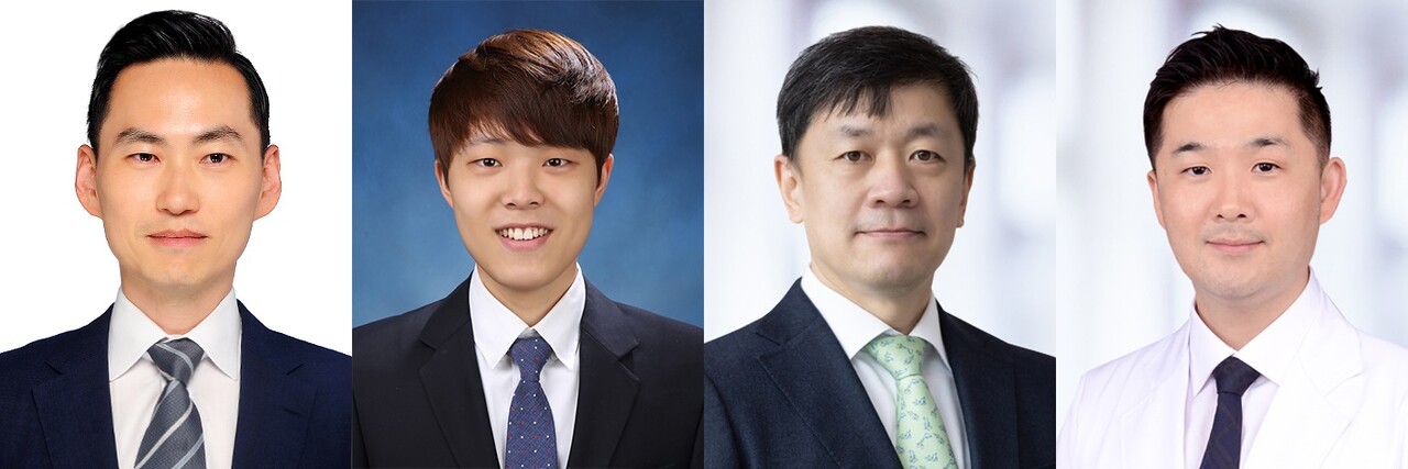 왼쪽부터 서울대병원 신경과 김성민 교수·민영기 연구원, 안과 김성준·정재호 교수 / 출처 : 서울대학교병원