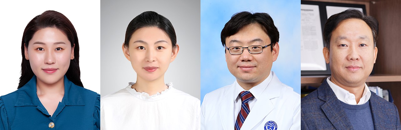 (왼쪽부터) 연세대 교진(Zhen Qiao) 연구원, 짱커룬(Kelun Zhang) 연구원, 박창욱 교수, 신용 교수 / 출처 : 연세대학교 뉴스룸